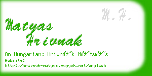 matyas hrivnak business card